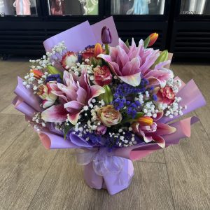 Sweet Bloom Lily & Rose Bouquet