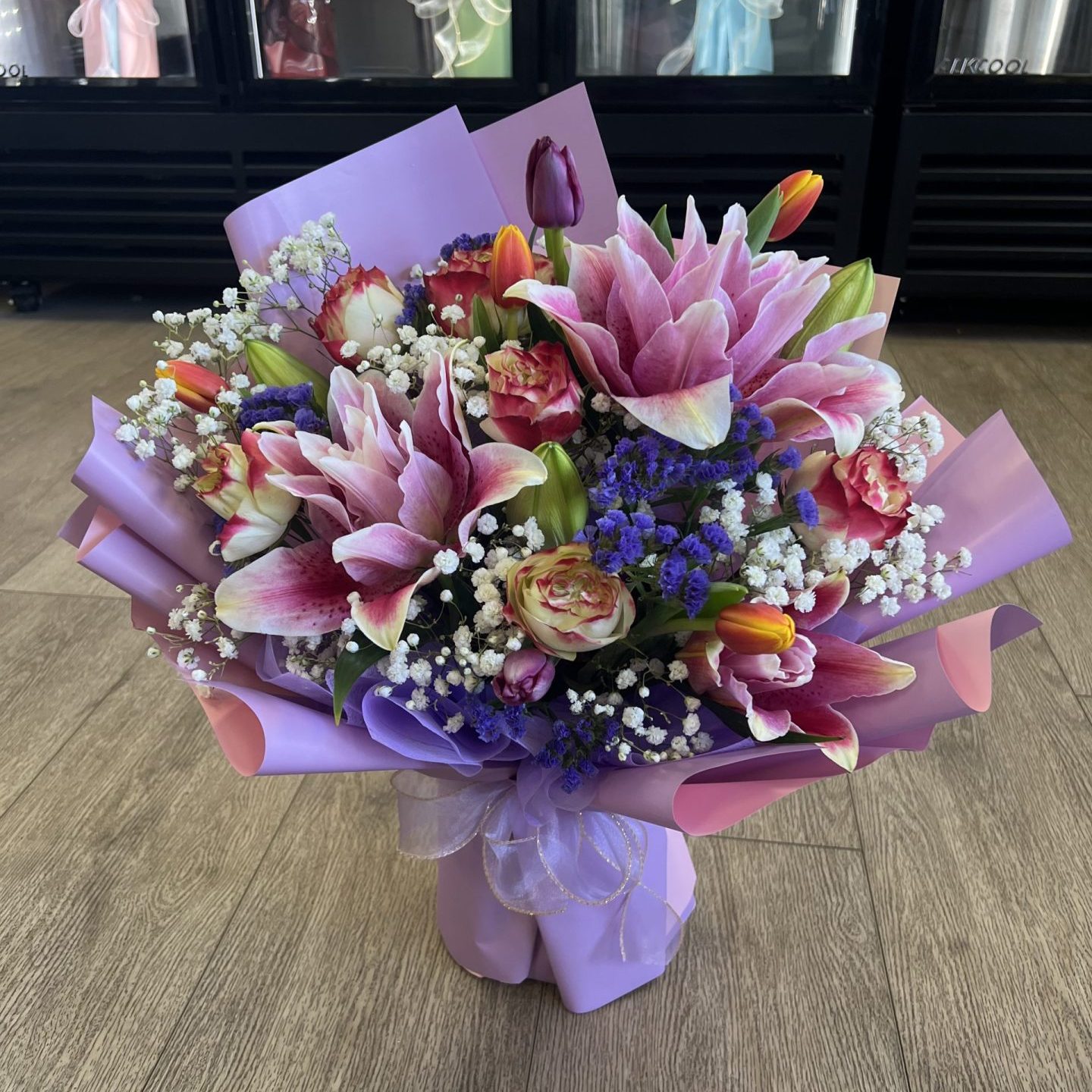 Sweet Bloom Lily & Rose Bouquet