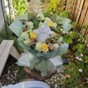 🐰💚 Green Rose Bunny Bouquet ✨